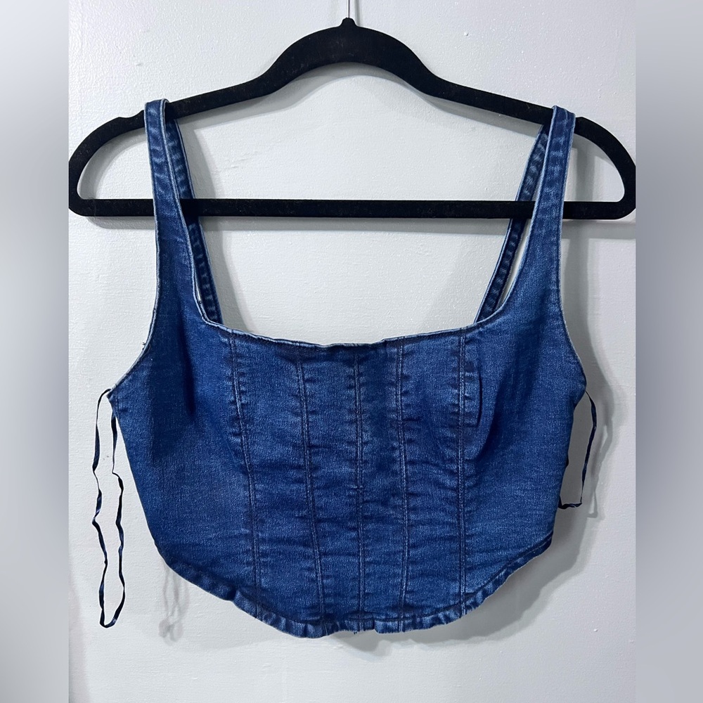 Zara sz medium denim cropped top
